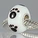 Dog Paw Glass Charm 925 sterling silver core fit Pandora Charms Bracelets