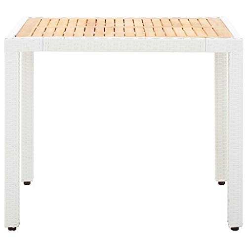 vidaXL Gartenmöbel 5-TLG. Gartengarnitur Sitzgruppe Sitzgarnitur Gartenset Gartentisch Tisch Stühle Poly Rattan Weiß… – Bild 3