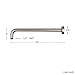 Lordear Shower Arm Extension 16 Inch Brushed Nickel Stainless Steel Wall Mounted Extended Arm for Shower Head, Flange Cover Included