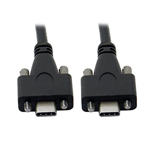 NFHK USB 3.1 Type-C Dual M2 Screws Locking to Locking USB-C 10Gbps Data Cable Panel Mount Type 300cm (3.0M)