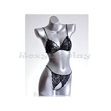 Maniquí torso femenino con base, fibra de vidrio, color plata