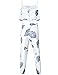 FANCYINN Women's Two Pieces Floral Pants Outfits Jumpsuit Romper Spaghetti Strap Crop Top and Long Pants Summer Casual Style Gray Leaf S