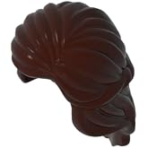 Gobricks 59363 Minifig Hair Mid-Length with Braid Around Sides, 10 pcs | Dark Brown, GDS-M109. Compatible with Lego bricks. MOC brick replacement parts, consistent color matching.
