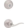 Kwikset Tustin Keyed Entry Lever and Single Cylinder Deadbolt Combo Pack with Microban Antimicrobial Protection…