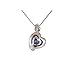 “Rose Heart” Heart Shape Elegant Pendant Necklace Made with Swarovski Crystal (blue)
