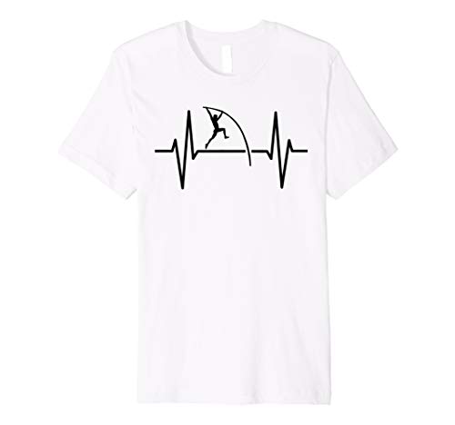 Heartbeat Pole Vaulter Vaulting Gift Premium T-Shirt