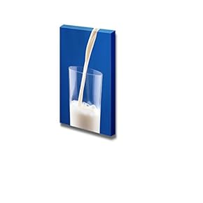 Canvas Prints Wall Art - Pouring Milk on Blue Background - 18" x 12"