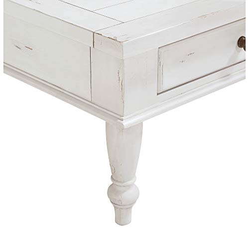 Novo 52" Coffee Table in Alabaster with Easy Access Storage And Turned Legs, by Artum Hill