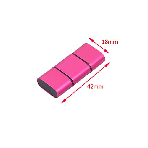 TF / SD Card Reader, [2 Pack] Gotd Ultra Slim USB 3.0 SD / Micro SD Card Reader Adapter Micro USB OTG / USB C OTG Adapter for PC / Laptop / Smartphones/ Tablets (Hot Pink) - Thumbnail 4