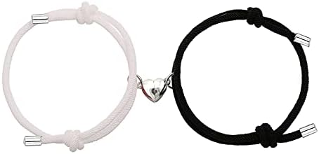 Dlihc 2pcs Magnetic Couples Bracelets for Women Men, Heart-Shaped