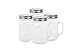 Golden Spoon Glass Drinking Jar with Handle, Stainless Steel Lid, Stainless Steel Colored Lid, Colored Straws, Dishwasher Safe, BPA Free, Set of 4 (16 oz/Pint)