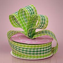 Kraft Klassics 1 Roll of Patsy Gingham Muslin Ribbon - Size (1 1/2" x 20 Yds) (Green)