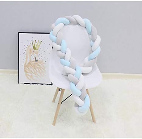 Jinmi Handmade Soft Knot Pillow Infant Soft Pad Braided Crib Bumper Knot Pillow 79 in
