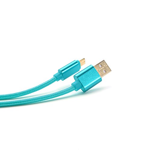 Hankuke [2 pack] 3.3ft/1m Nylon Braided Micro USB Cable with Gold Plated Connectors for Amazon Kindle 2, Kindle 3, Kindle 4, Kindle Fire, Kindle Touch, Kindle Dx (blue )