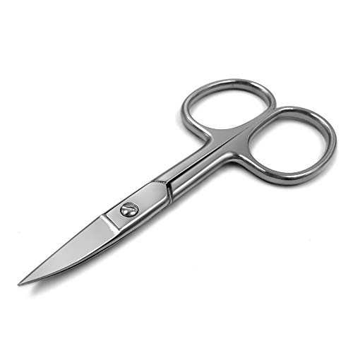 IVON Curved Blade Stainless Steel Small Scissors for Manicure, Nail, Cuticle Trimming, Eyebrow, Grooming, Mustache, Beard, Public Hair for Men & Women
