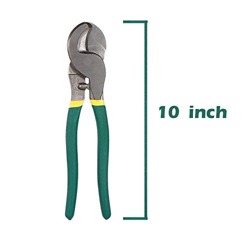 FBve Cable Cutter High Leverage Curve Jaw, 10 inch Heavy Duty Wire