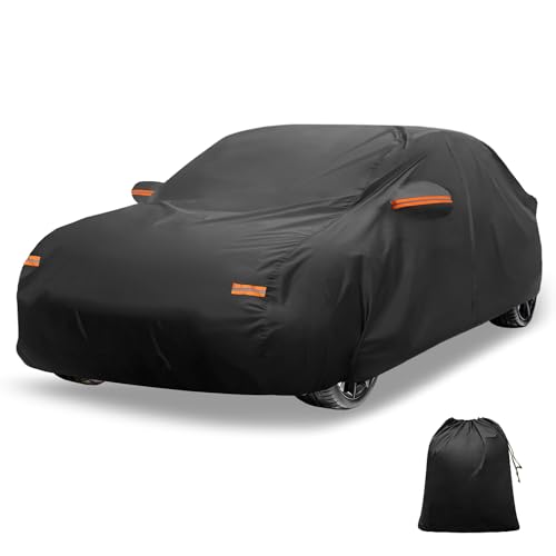 X AUTOHAUX Housse de Voiture pour Kia Forte Sedan – Exterieur impermeable Soleil, Pluie, Neige, grele avec Fermeture eclair laterale Gauche – Materiau PU 210D
