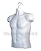 The Competitive Store Torso Male with Metal Base Body Mannequin, White