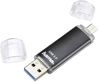 | Pendrive USB-A y Micro-USB Dual de 64 GB, Negro