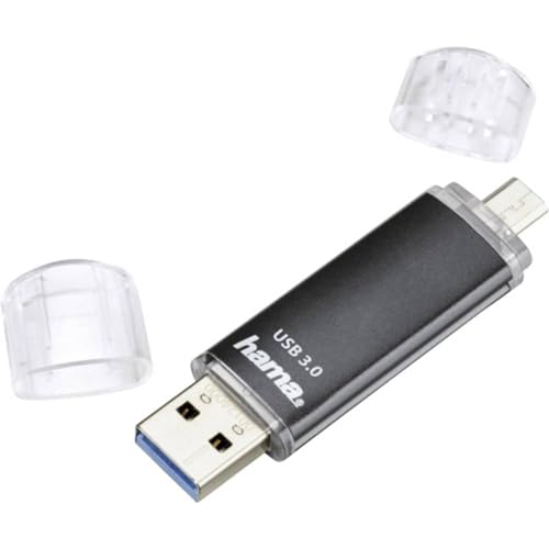 Clé USB 3.0 "Laeta Twin (FlashPen, OTG, Aluminium, USB 3.0, jusqu'à 40 Mo/s, 64GB) Noir
