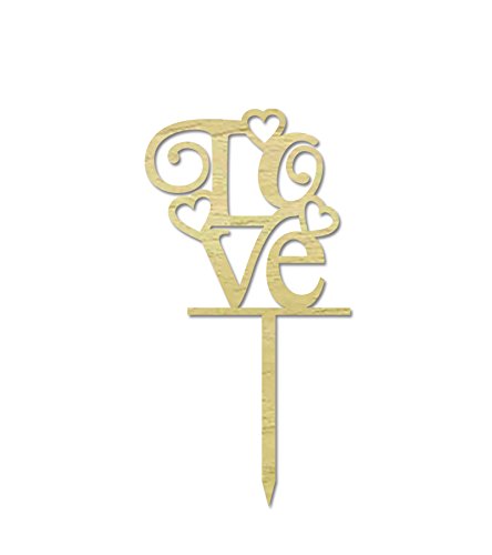 Love Custom Cake Topper With Two Hearts Personalized Rustic Wooden Cake Topper Cake Decoration 5" Inches Wide