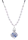 MJartoria Filigree Cage Music Chime Ball Prenatal Education Baby Caller Pregnancy Necklace Royal Blue