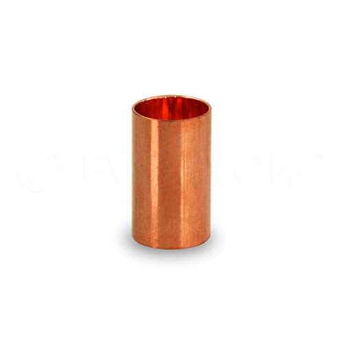 Everflow CCCP0100 Straight Copper Coupling With With Sweat Sockets And With Dimple Tube Stop, 1 Inch,