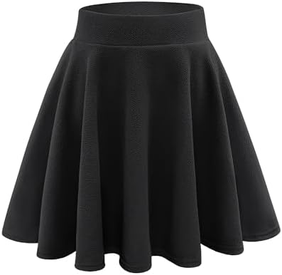MBJ WB211 Women's Basic Versatile Stretchy Flared Skater Skirt for