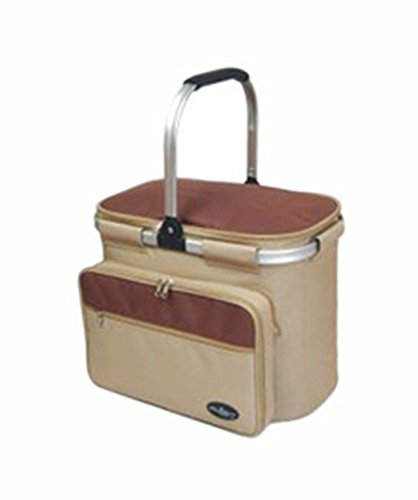 Aluminum Framed Picnic Cooler Basket With Bbq Tool Set