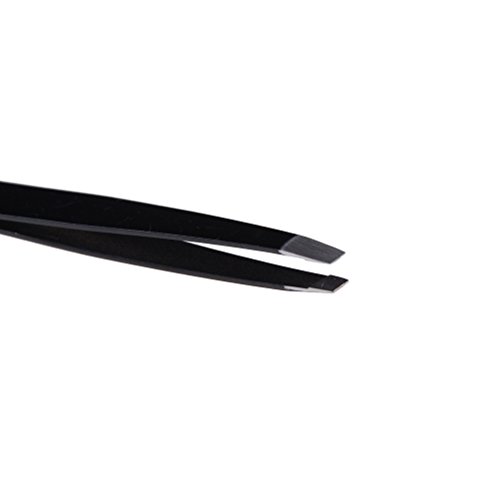 1Pcs Professional Stainless Steel Precision Eye Brows Slant Tip Tweezer Black