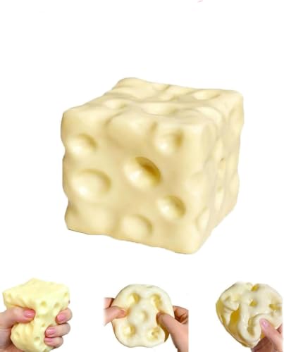Last Page® 10cm Large Cheese Squishy Slow Rising, Soft Squishy Cheese Block Squeeze Fidget Toy, Mini Stress Relief Sensory for Adults, Cute Desk Toy Gift (1PCS)