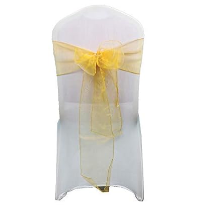 Eds 50 Orangza Housse De Chaise Noeud Echarpe Mariage Decor En