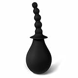 Silicone Anal Cleaner Enemator Bulb with Anal Beads (black)