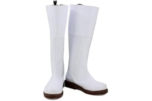 Roeutoo Princess Leia Costume Boots for Adult Women Leia Organa Cosplay White Shoes Halloween Outfit Accessories