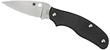 Spyderco Spy-DK Lightweight Non-Locking Notch Joint Plain Edge Knife, Black, Left/Right