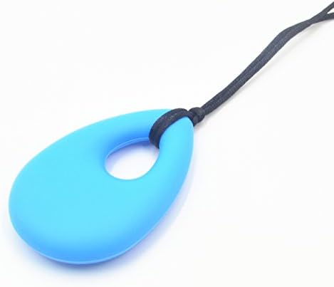 MiYaBaby Silicone Teething Necklace with Multi-Color for Baby,BPA-Free Teething Oval Beads Toys,Safe for Mom to Wear,Turquoise