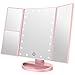 BESTOPE Makeup Vanity Mirror with 21 Led Lights,3x/2x Magnification Led Makeup Mirror with Touch Screen,Dual Power Supply, 180° Adjustable Rotation,Countertop Cosmetic Mirror, Rose Gold