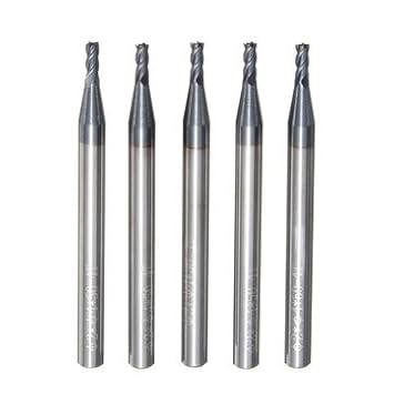 Generic 5Pcs 2Mm X 50Mm 4 Flutes Carbide End Mill Cutter Set Straight Shank End Mill Cutter Cnc Tool