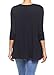 3/4 Sleeve Solid Comfy Flowy Soft Jersey Loose Fit Long Tunic Tops Regular and Plus Size Black XXL