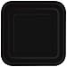Black Square Disposable Paper Dessert Plates - 7'', 16 Pieces - Perfect for Parties, Weddings, Holidays & More