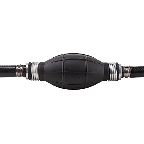aokur Nylon Braided 3/8" Marine Outboard Boat Motor RVs Fuel Line Assembly with Primer Bulb Steel Hose Clamps 6FT