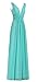 Bislu Women's Sexy V-Neck Ruched Waist Long Prom Evening Gown Bridesmaid Dress