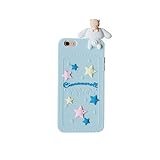 Blue Dog Puppy Luxury Designer Soft Silicone Rubberized 3D Cartoon Case for iPhone 6 6s iPhone6 iPhone6s Cute Lovely High Fashion Kawaii Cool Japanese Gift for Teens Little Girls Women Cinnamoroll