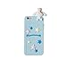 Blue Dog Puppy Luxury Designer Soft Silicone Rubberized 3D Cartoon Case for iPhone 6 6s iPhone6 iPhone6s Cute Lovely High Fashion Kawaii Cool Japanese Gift for Teens Little Girls Women Cinnamoroll