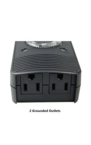 ECOPlugs Waterproof Mechanical Outlet Timer Switch with photosensor (2 outlets)