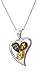 Multicolor Amber Sterling Silver Heart Pendant Necklace, 18