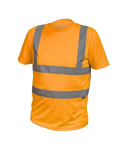 Högert Technik - T-Shirt d'avertissement JURAL en Polycoton Jaune/Orange S-3XL (48-58) | Gilet de sécurité réfléchissant, Respirant, léger, à Manches Courtes, vêtements de Travail, Chemises Visibles