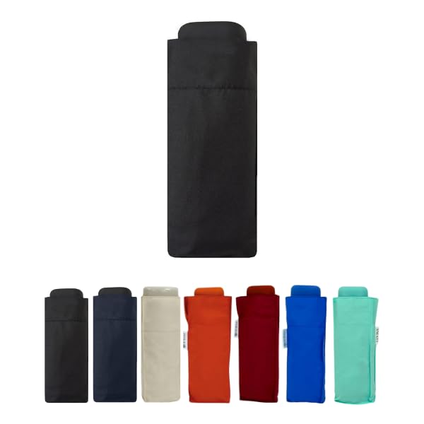 SMATI - Upgraded Version City Folding Umbrella - Mini Pocket Size 18.5 cm - Rectangular design - Windproof - Aluminium and Fiberglass Ribs, Black, One Size, Folding Umbrella