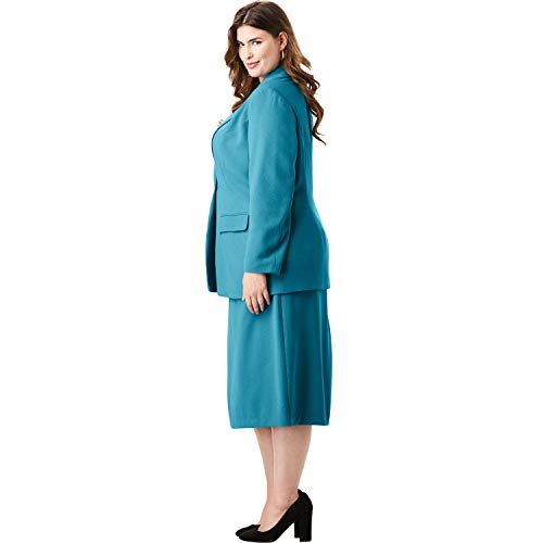 Jessica London Women's Plus Size Single-Breasted Skirt Suit - Navy, 26