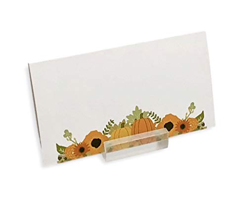 Desert Mercantile Fall Place Cards - 50 Pack - Tented Place Cards with Autumn Theme for Thanksgiving Table, Holiday Buffets, Autumn Weddings. Folded Place Cards are Made of 14 pt. Matte Card Stock.